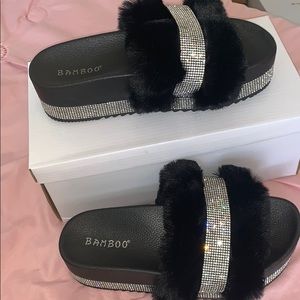 Black fur slides